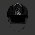 Black Safety Helmet With Silver Sparkle Accents And Adjustable Strap For Daily Use