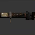 Rusty Vintage Metal Tube Weapon With Old Design And Corroded Surface