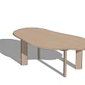 Modern Irregular Desk Log Desk 3d model