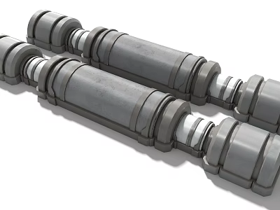 Industrial Equipment Components Featuring Cylindrical Rollers With Ring Structures And Connections 3d model