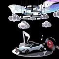 Cloud platform display 3d model