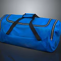 Blue Duffel Bag With Black Straps And Zipper Design For Travel Use