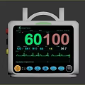 Vital Signs Monitor With Digital Display Screen ECG Waveform And Control Panel Buttons