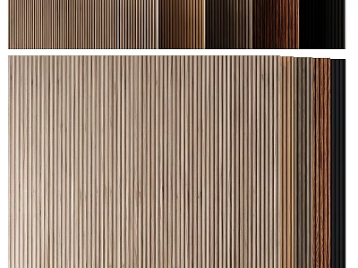 Wooden Wall Paneling Vertical Slat Design with Various Wood Tones for Modern Interior Home Decor 3d model