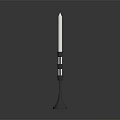 Modern Three Candle Holders With White Candles And Black Metal Conical Bases
