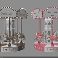 Yuentendy Playground Carousel With Brown Pink Design Smiley Face Top And I ❤️ PLAY Base