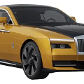 Luxury Golden Black Rolls Royce Car Front And Rear Views