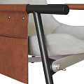 Comfortable Modern Leisure Chair Design With Beige Cushion Brown Accent And Black Frame