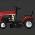 Red Agricultural Tractor With Compact Design For Efficient Mowing And Steering Wheel Seat