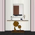 Light Luxury End View Desk 3d model