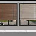 Natural Wooden Window Blinds In Modern Room Interior With Window Design And Light