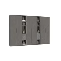 Modern Dark Wooden Decorative Cabinet With Marble Panels Display Shelves LED Lighting And Ornaments