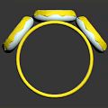Shiny Golden Metallic Ring With Glossy Loop Designs And Reflective Surface