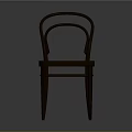 Classic Wooden Armchair With Curved Backrest And Armrests And Sturdy Legs