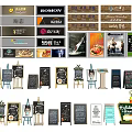 Various Types Of Billboards Including Chalkboard Signs Standing Displays And Store Signs