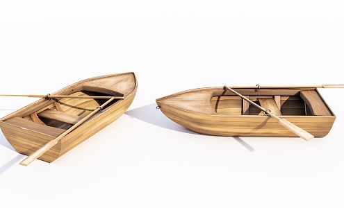 Modern Wooden Boat Small Wooden Boat 3d model