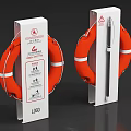 Fire Safety Equipment Orange Lifebuoy With White Bracket And Installation Accessories