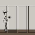 Modern Glass Room Dividers With Vertical Stripes Solid Panel Dotted Patterns And Gradient Textures 3d model