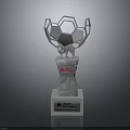 Soccer Ball Shaped Trophy With Metallic Body And Marble Base Engraved