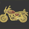 Honda Crimson Red Classic Motorcycle With Black Seat And Metallic Accents