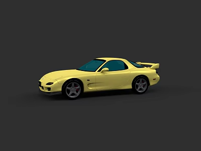 Yellow Sports Car With Sleek Design Rear Spoiler And Alloy Wheels 3d model
