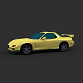 Yellow Sports Car With Sleek Design Rear Spoiler And Alloy Wheels