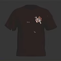 Purple Short Sleeve T-shirt With White Logo On Front Casual Design