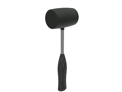 Professional Black Head Hammer Tool With Silver Metal Handle And Ergonomic Grip 3d model