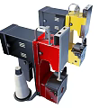 Advanced Multi Colored Industrial Equipment With Mechanical Arms And Components 3d model