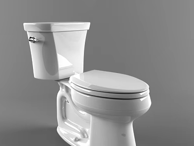 White Modern Ceramic Toilet With Sleek Surface And Clean Lines Design 3d model