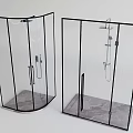 Modern Shower Head Design With Glass Enclosure Two Styles Square Curved And Marble Base