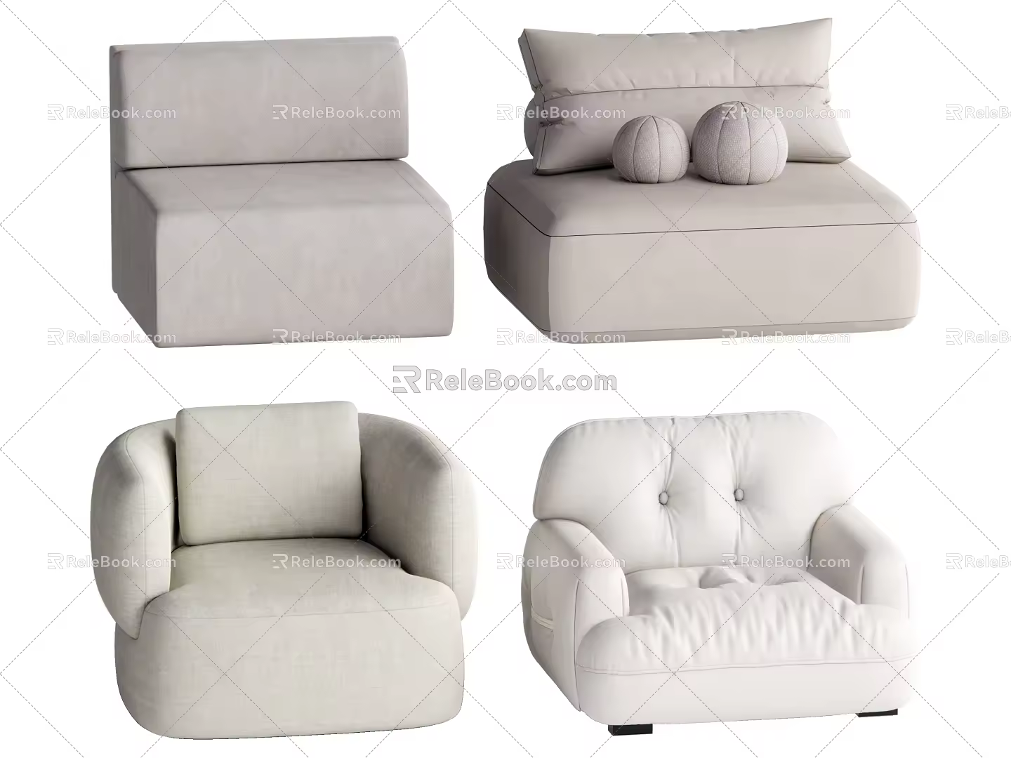 Single sofa combination 3d model