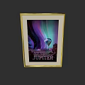 Elegant Photo Wall with Golden Frame Aurora Hot Air Balloon and JUPITER Text