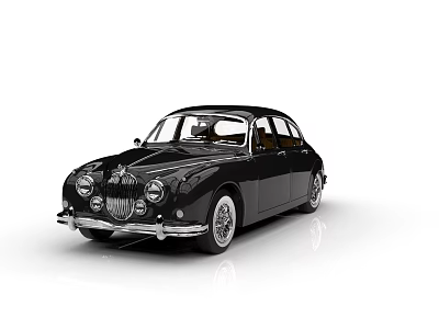 Classic Black Vintage Car With Sleek Exterior Chrome Details And Retro Styling 3d model