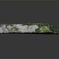 Moss Covered Wooden Log with White Patches Natural Holes and Dark Background