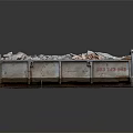 Metal Dumpster Filled With Construction Debris Rubble And Bricks Number NO 232486