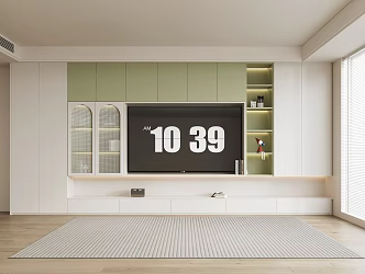 Cream wind TV cabinet 3d model