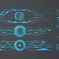 Modern science and technology line science and technology elements 3d model