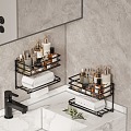 Modern Toilet Bathroom Wash Basin Mirror Cabinet Bathroom Rack Wash Towel Shampoo Faucet Bathroom Counter Basin Shower Gel Washing Supplies Washing 3d model