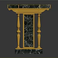 Elegant Luxurious Console Table With Black Marble Top And Golden Ornate Legs