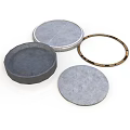 Round Metal Equipment Components With Discs Ring And Different Textured Surfaces