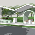 Modern Corridor Square Structure 3d model