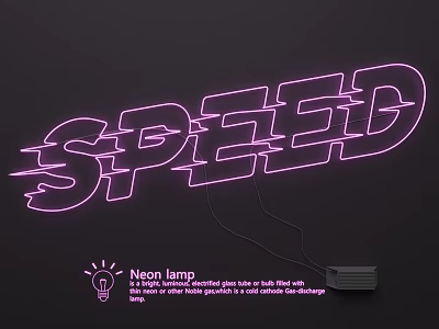 Neon Lamp Combinations with Letter Word Shape for Club Bar Shop Wall Decor Energy Saving 3d model