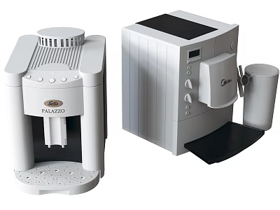 Modern Kitchen Coffee Makers Featuring Display Panel And Cup Holder Design 3d model