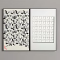 Open Book Featuring Geometric Patterns And Grid Design From 1968 Japan 3d model
