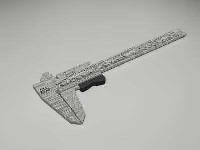 Precision Metal Vernier Caliper With Detailed Accurate Scale For Industrial Measurement 3d model