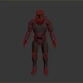 3D Robot Model with Helmet Mechanical Armor and Limb Structure in Gray Design 3d model