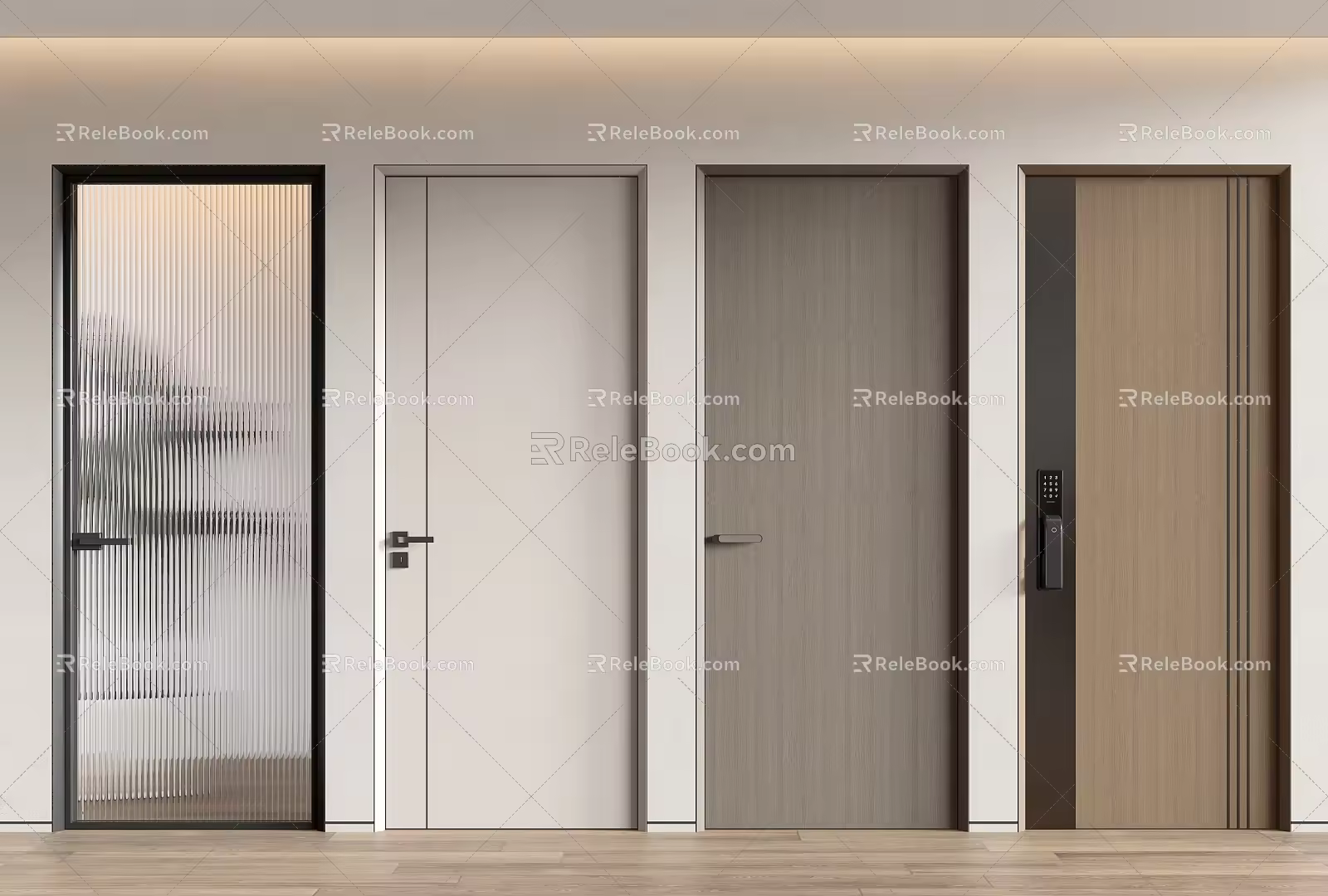 Modern Flat Door Simple Single Door 3d model