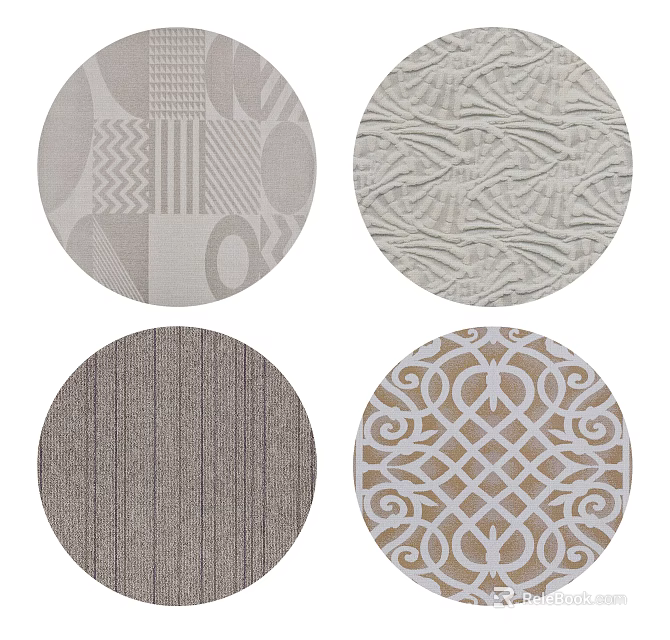 Round Rugs With Various Patterns For Home Decor And Interior Styling 3d model