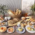 Modern Food Bread West Point Combo 3d model